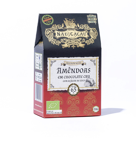 Amêndoas em chocolate cru
