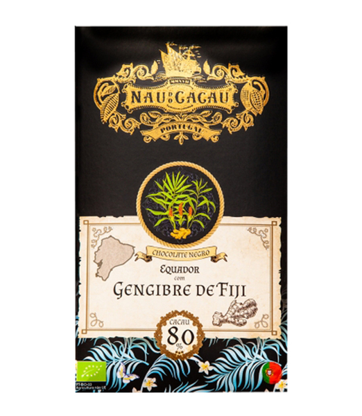 Nau de Cacau Equador com Gengibre de Fiji 80gr