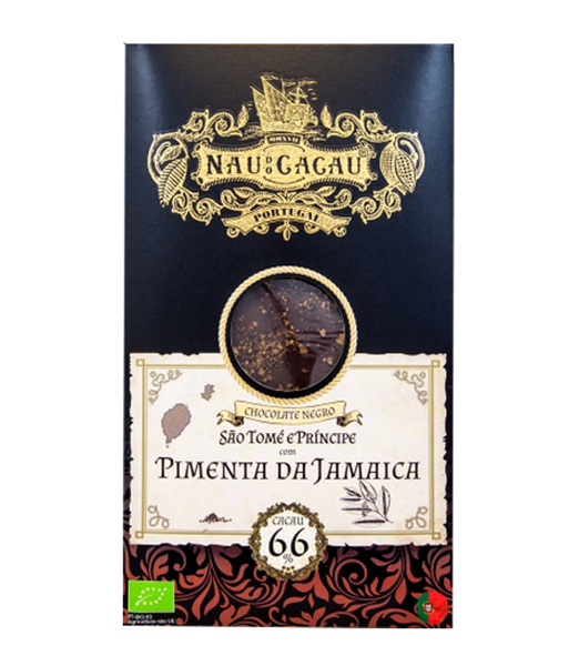 Nau de Cacau São Tomé e Principe com Pimenta da Jamaica 80gr